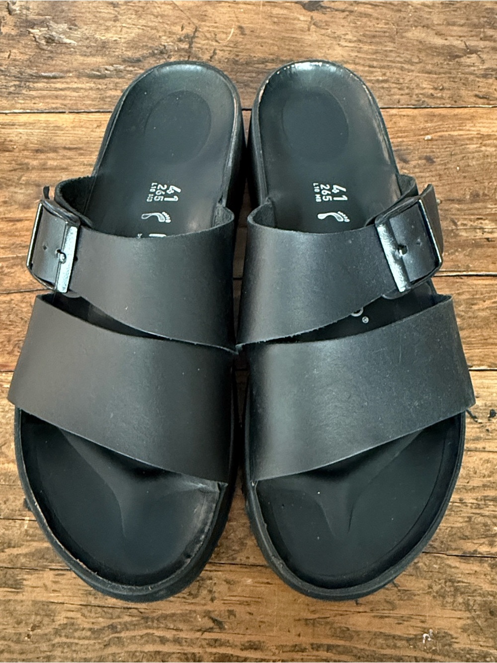Papillio by Birkenstok Black Buckle Strap Sandals Size 41/10.5